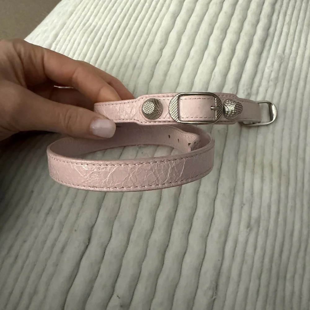 AUTHENTIC Balenciaga Light Pink Bracelet with Silver Buckle - Picture 2 of 9